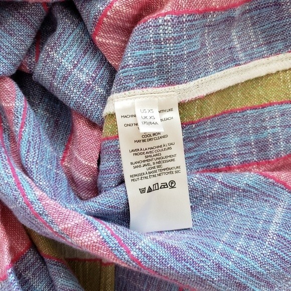 Anthropologie Krisha Striped Sleeveless Textured Cotton Blend Tank Top - Picture 9 of 10